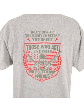 2nd Amendment T Shirt Mens Size XL Gray The Right To Defend Yourself